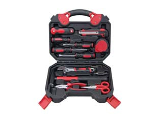 Set utensili in valigetta 22 pezzi - Contenuto: set 9pz chiavi a brugola, 1 cutter, 2 cacciavite a taglio, 2 cacciavite a croce, 1 flessometro da mt.5, 2 cacciavi...