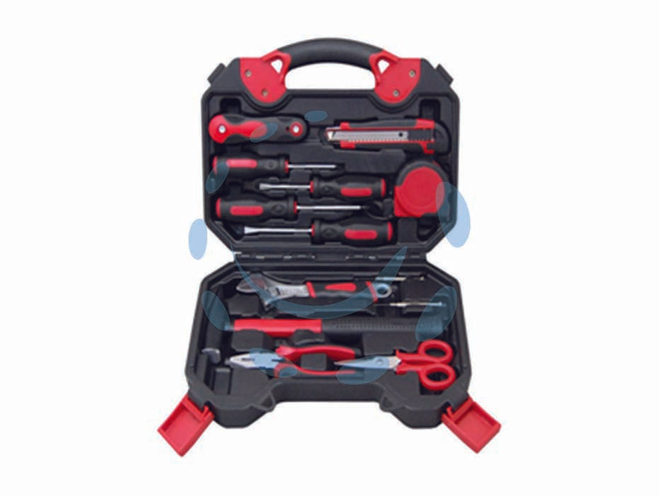 Set utensili in valigetta 22 pezzi - Contenuto: set 9pz chiavi a brugola, 1 cutter, 2 cacciavite a taglio, 2 cacciavite a croce, 1 flessometro da mt.5, 2 cacciavi...