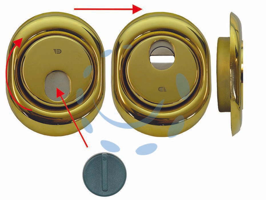 Defender magnetico mag monolito mrm29b - mm.88x68x18h. - in acciaio ottonato lucido, per cilindro europeo, dotato di 3 chiavi con sistema codificato magnetico brevettato, corpo in ot...