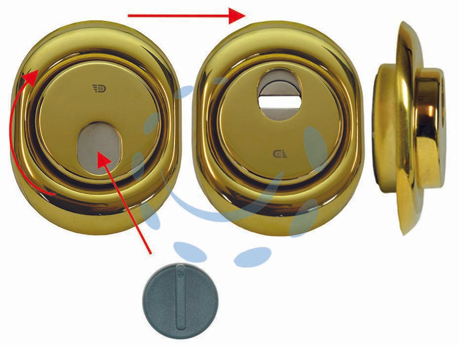 Defender magnetico mag monolito mrm29 - mm.88x68x25h. - in acciaio ottonato lucido, per cilindro europeo, dotato di 3 chiavi con sistema codificato magnetico brevettato, corpo in ot...