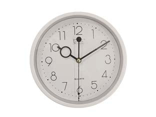 Orologio muro white 23 cm. - Cornice plastica bianca, Sfondo bianco, 1 batteria AA non inclusa