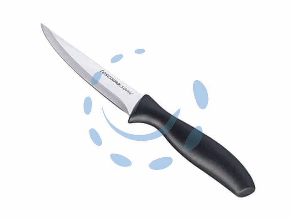 Coltello multiuso manico ergonomico plastica lama liscia sonic - cm.8 - lama in acciaio inox professionale, manico plastica