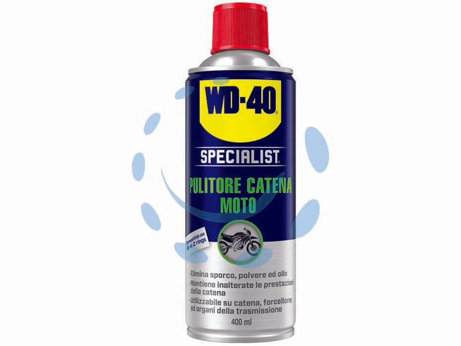 Wd-40 specialist moto spray pulitore catena - ml.400 spray - facile da usare, rimuove velocemente sporco, polvere ed olio dalla catena, è compatibile con anelli di catena O,X e Z, vantag...