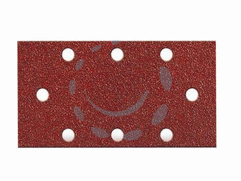 Fogli carta abrasiva forata con velcro per levigatrici fori a circolo - grana 40 blister da pz.6 - mm.93x185, fissaggio a strappo, per Black&Decker KA186, KA186E