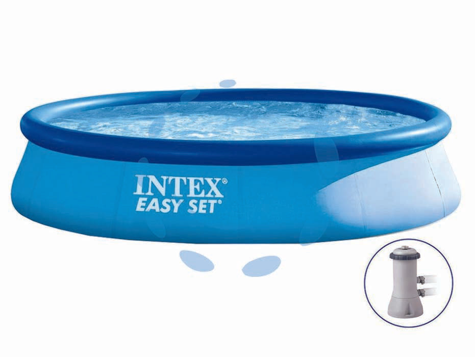 Piscina easy set rotonda  autoportante c/pompa filtro cm.396x84h. - capacità lt.7290 - peso kg.17,8 (28142) - colore azzurro, rivestimento in PVC a 3 strati ad alto impatto e resistente all'abrasione, bordo ad anello gonfiabile, spazio...