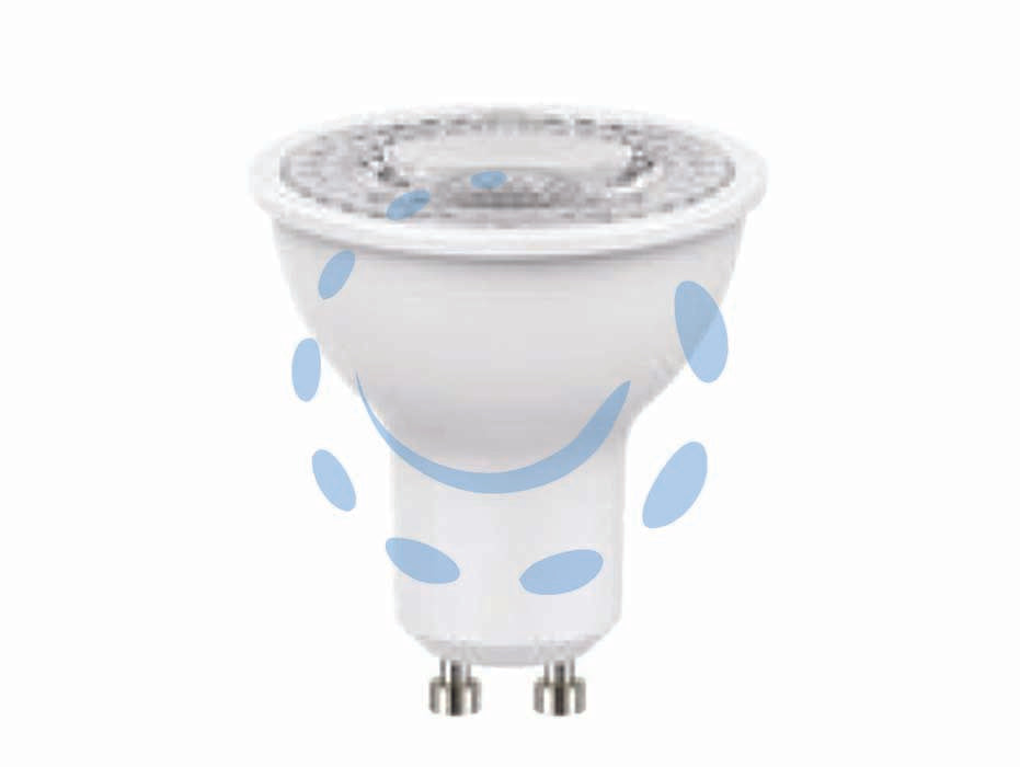 Lampada spot led gu10 - 4.2w - 2700°K calda - 345 lm - 50x54h - 36° - 220-240V lampada led spot GU10, durata media 20.000 ore, testata per 15.000 accensioni, accensione istantanea, senza mercurio...