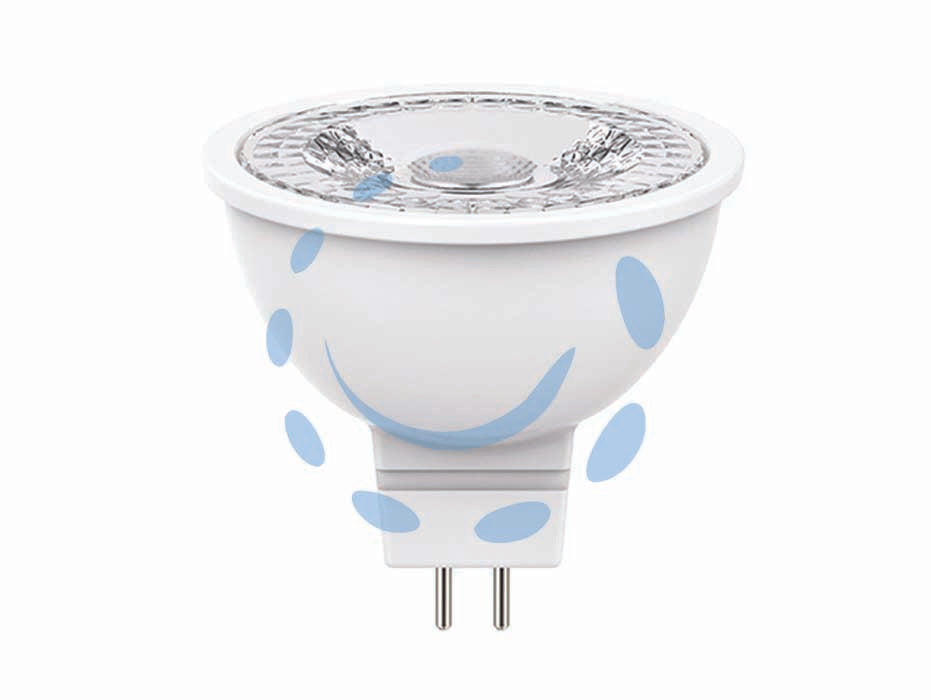 Lampada spot led mr16 gu5.3 - 7w - 2700°K calda - 500 lm - 50x45h - AC/DC 12V lampada led spot GU5.3 60°- durata media 20.000 ore, testata per 15.000 accensioni, accensione istantanea, senza me...