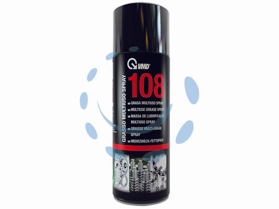 Grasso multiuso spray ml.400 108 - ml.400 in bomboletta spray - grasso multiuso dalle ottime proprietà adesive, antiusura, anticorrosione, ed idrorepellenti, prodotto ideale per la lubrific...