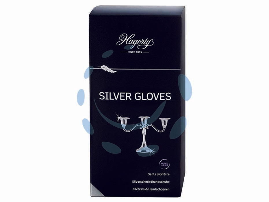 Silver gloves - guanti da argentiere impregnati con l'esclusiva formula Hagerty che con massima semplicità puliscono, lucidano e proteggono o...