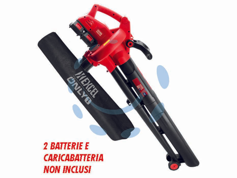 Aspiratore/soffiatore a batteria 36v asb10 only1 - 2 BATTERIE E CARICABATTERIA NON INCLUSI, 5 velocità aria max 210km/h, volume aria 8 m3/min., dispositivo triturazione 8:1, do...