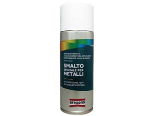 Smalto speciale metallo spray - ml.400 nero intenso brillante RAL 9005 (3293) - smalto spray ad alta copertura, formulato specificatamente per l'utilizzo sui materiali metallici, ideale per la protezione d...