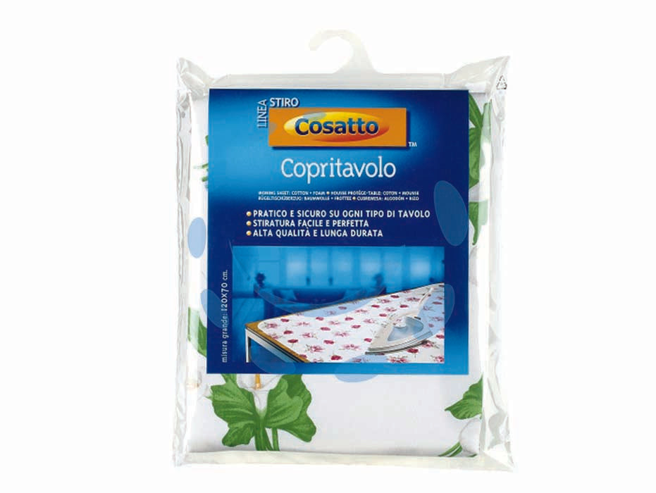 Copritavolo 100% cotone - cm.120x70 - doppio strato: spugna, cotone 100%, pratico e sicuro suogni tipo di tavolo, stiratura facile e perfetta, alta qualità e lunga...