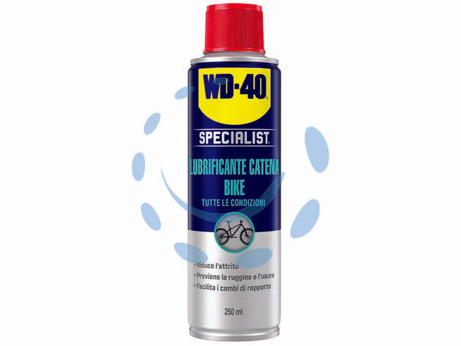 Wd-40 specialist bike spray lubrificante catena p/tutte le condizioni - ml.250 spray - questo prodotto è perfetto per ciclisti che amano stare all’aria aperta in tutte le condizioni atmosferiche, la sua formula a...