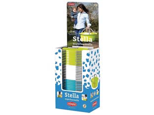 Espositore superbacinella stella ovale lt.25 pz.30 - colori assortiti - cm.60x40x25h. lt.25 - in polipropilene, con manici a scomparsa, multiuso