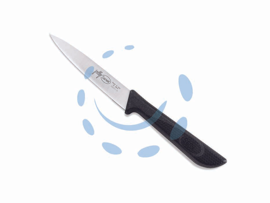 Coltello jolly microseghettato manico nero - cm.11 - adatto per ogni tipo di impiego in cucina, pratico e maneggevole