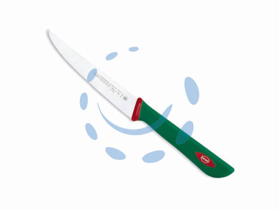 Coltello costata - cm.12 - coltello con lama semirigida e seghettata, ottimo per pomodoro e pane, manico ergonomico in materiale antiscivolo