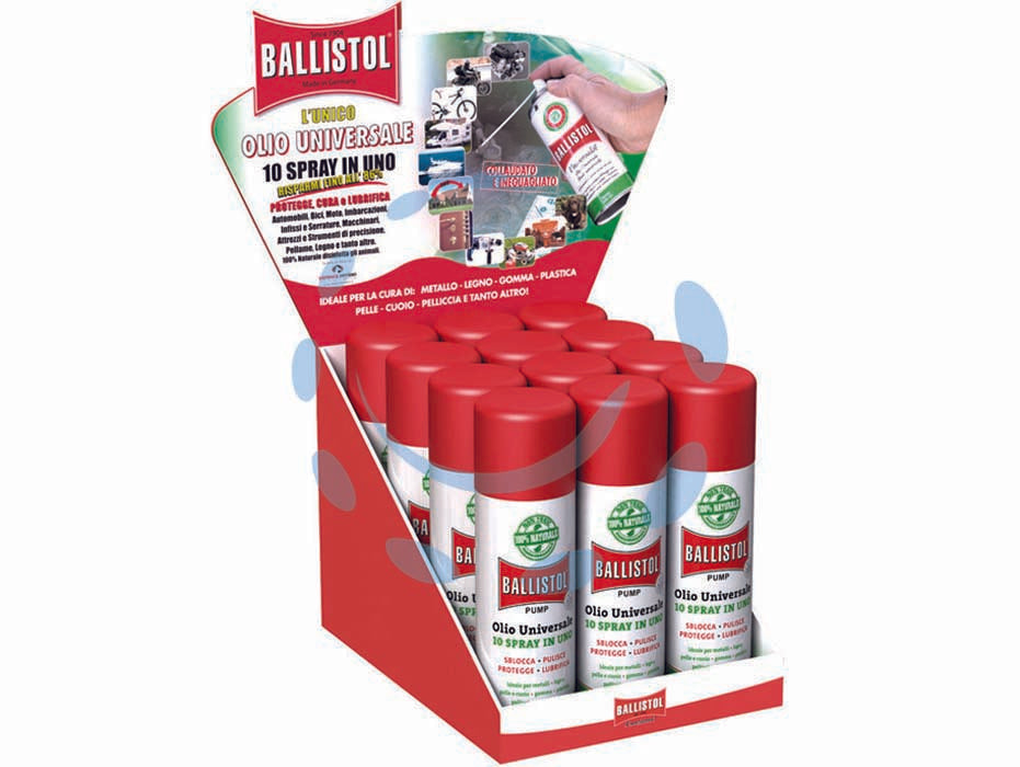 Ballistol olio universale ml.200 - ml.200 in bomboletta spray - sblocca, pulisce, deterge e lubrifica, ideale per metalli, legno, pelle e cuoio, gomma, plastica e tanto altro, 100% naturale