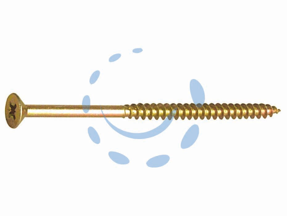 Viti truciolare tsp cava pz parz. filettata in acciaio zincato giallo - ø mm.5x90 - parzialmente filettata, vite TSP impronta POZIDRIVE per truciolare in acciaio zincata gialla