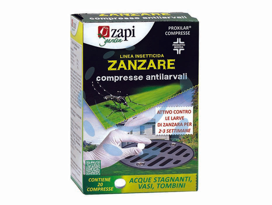 Larvicida pyriproxyfen 20 compresse da gr.2 - astuccio gr.40 - larvicida antizanzare in compresse, principio attivo pyriproxyfen, campo d'impiego tombini e caditoie o pozzetti, per la lott...