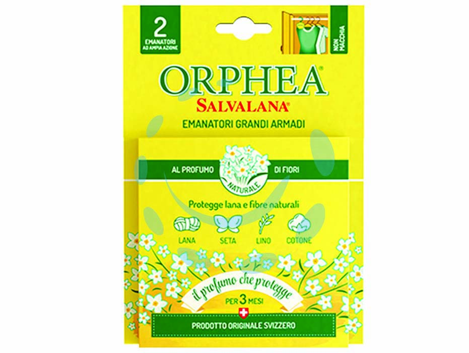 Salvalana emanatori per grandi armadi al profumo di fiori - pz.2 - emanatori in pura cellulosa ad ampia azione, per proteggere a lungo i capi in lana, lino, seta e cotone, 3 mesi di protezione