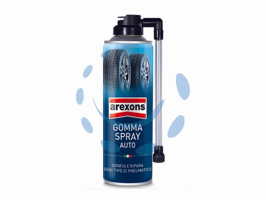 Gomma spray - ml.300 (8473) - consente di sigillare la foratura e contemporaneamente di ringonfiare lo pneumatico, adatto a qualsiasi tipo di foratura sia ...