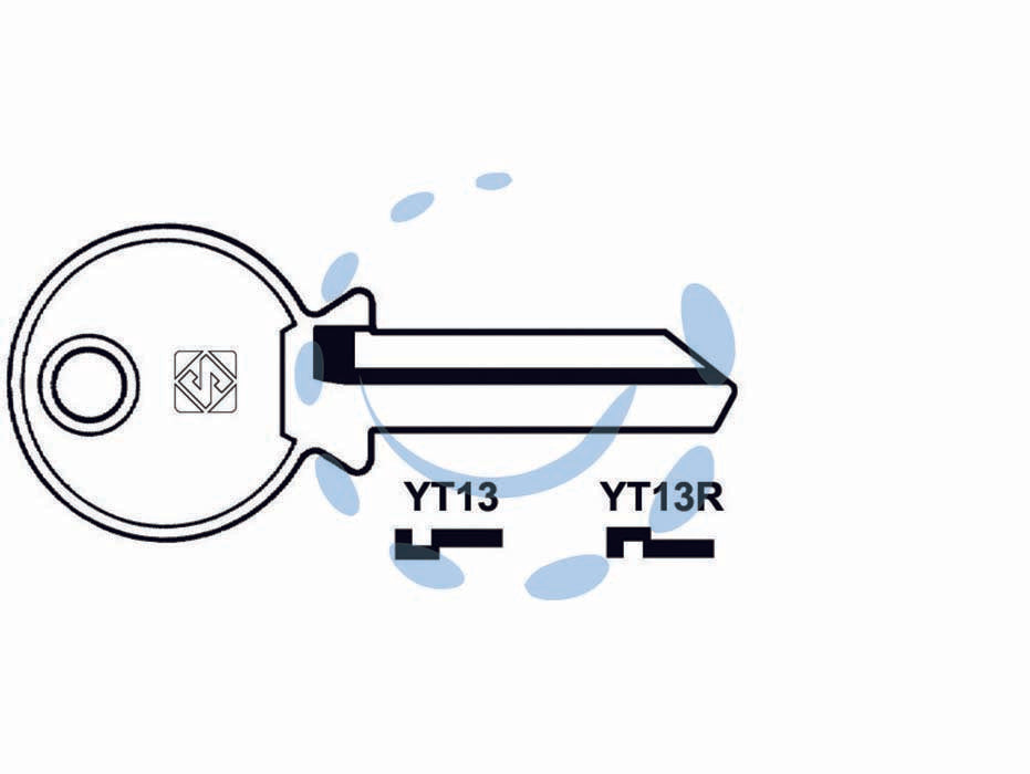 Chiavi per cilindri yeti - YT13RSX - in acciaio nichelato, utilizzo principale: per lucchetti