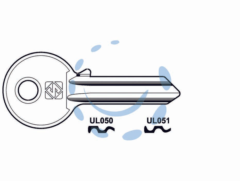Chiavi per cilindri universal 5 spine grandi in acc. nich. - UL051 SX - in acciaio nichelato
