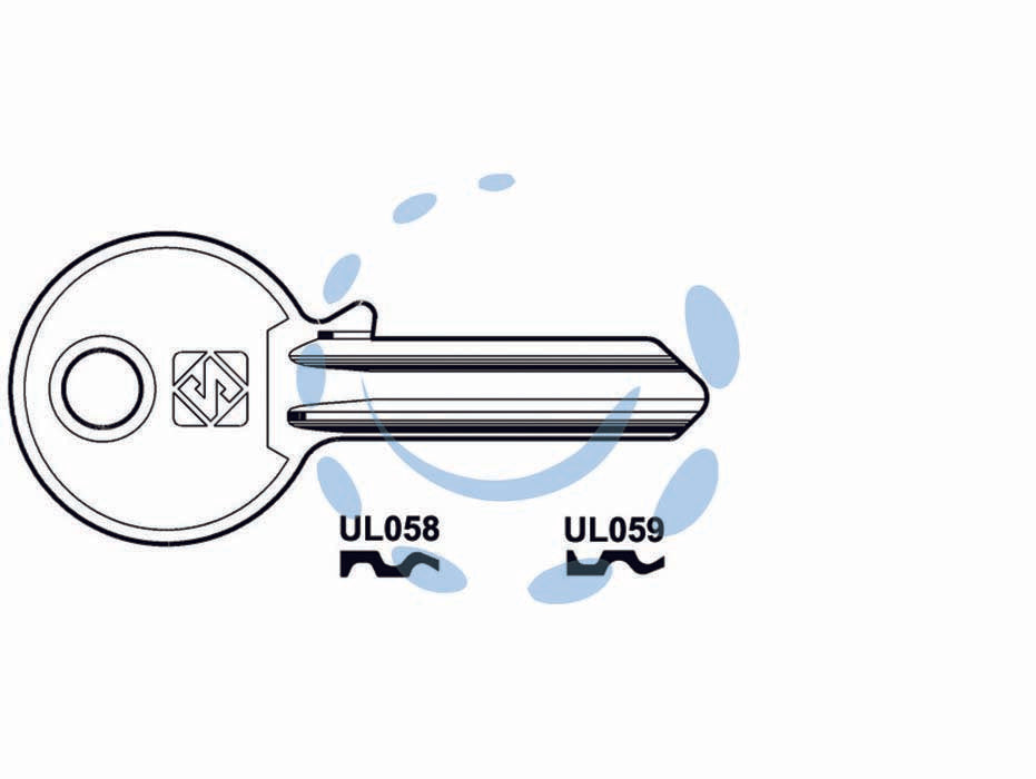 Chiavi per cilindri universal 5 spine piccole in acc. nich. - UL058 DX - in acciaio nichelato