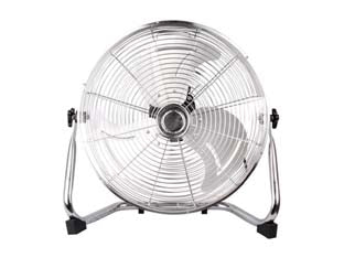 Ventilatore da appoggio in acciaio cromato cm.45 - 100W, 3 velocità, motore alluminio, corpo acciaio cromato, pale alluminio