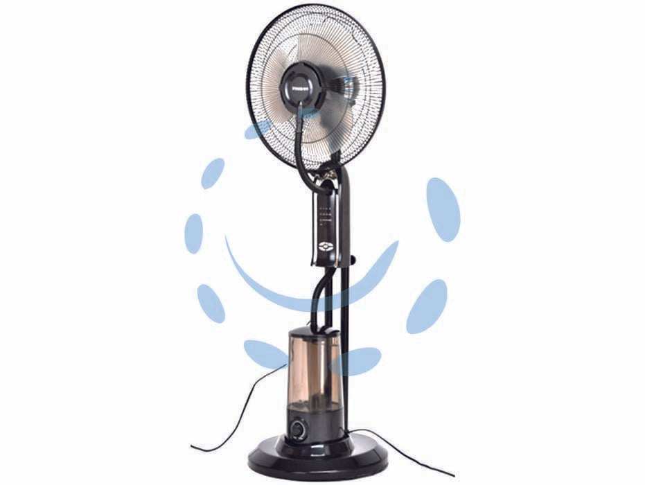 Ventilatore atomizzatore cm.40 - 75W: ventilatore 45W atomizzatore 30W, 3 velocità, serbatoio acqua lt.3,2, volume atomizzatore 200ml/h, telecomando, timer ...