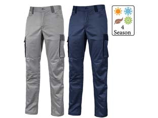 Pantalone cargo crazy in tc stretch slim fit - tg.M - westlake blue - pantalone dotato di due ampie tasche multifunzionali laterali, 2 tasche anteriori, 2 tasche posteriori di cui una con pattina...