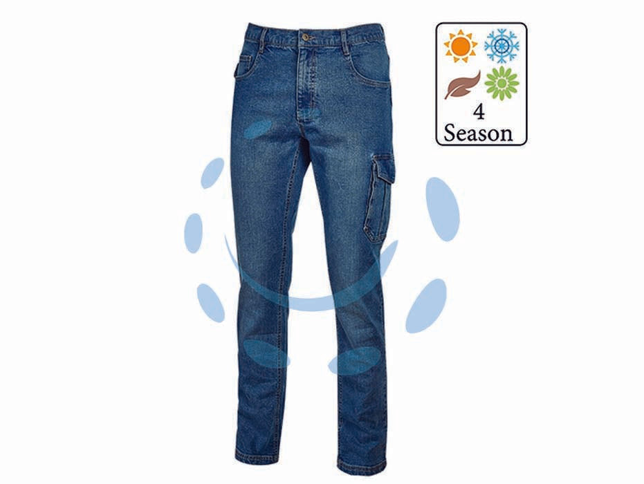 Jeans jam slim fit - tg.M - jeans elesticizzato con 5 tasche, dotato di un tascone laterale, una tasca porta metro e fettuccia porta martello, vestibilit...