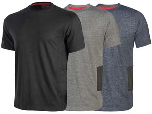 T-shirt  road manica corta - tg.M - black carbon - 100% cotone - T-Shirt Slim-Fit con collo e bordo manica a costine elasticizzate, fettuccia para-sudore rossa, dotata di tasca porta cellula...