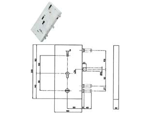 Serratura triplice infilare multifunz. cil. eu. + d/m blindate 133y9 - SX (Y133Y965280) - serratura con doppia funzione, fornite con 3 chiavi, aste non incluse, 3 catenacci