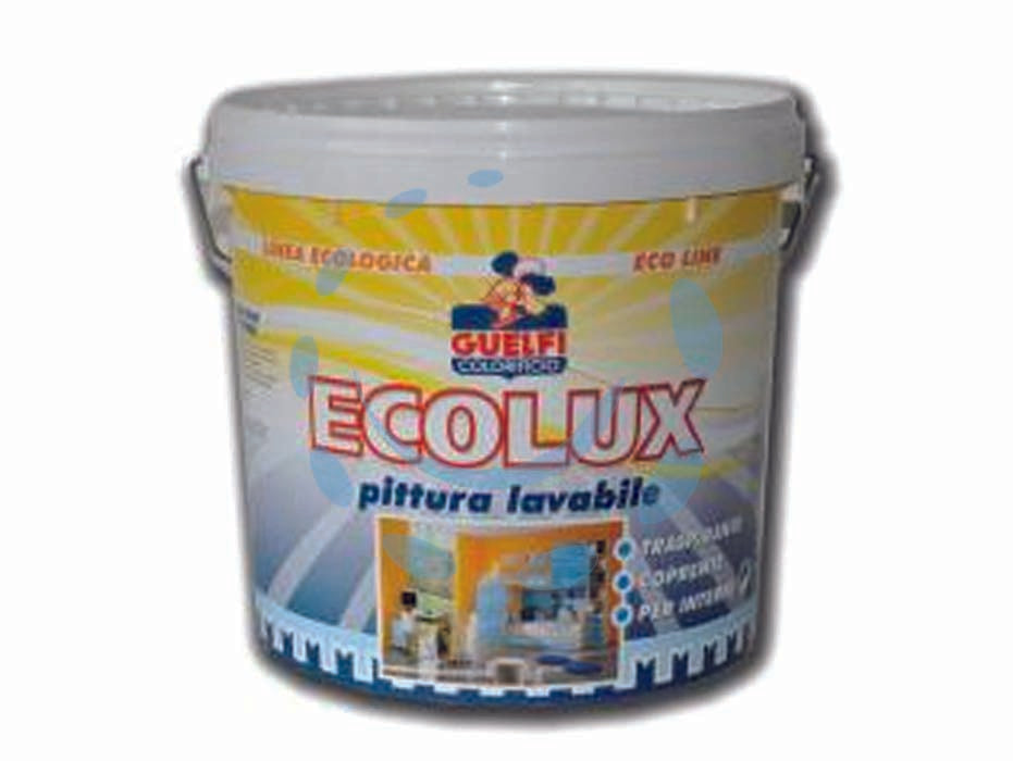 Lavabile traspirante ecolux per interni - lt.2.5 bianca - idropittura lavabile traspirante per interno con ottimo potere coprente e punto di bianco, buona resistenza allo sporco, fini...