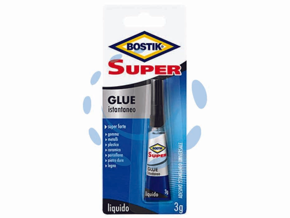 Colla super glue jumbo card - gr.3 - in blister, colla istantanea e invisibile, ideale per incollare istantaneamente ceramica, metalli, pietre dure, pelle, cuoio,...