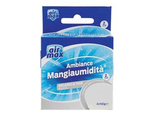 Airmax assorbiumidita mini tab ricarica neutra - 2 ricariche 100 gr. ciascuna - adatta per la ricarica di Air Max Kit Assorbiumidità Ambiance, combatte la condensa, l’umidità e l’odore di chiuso negli spaz...