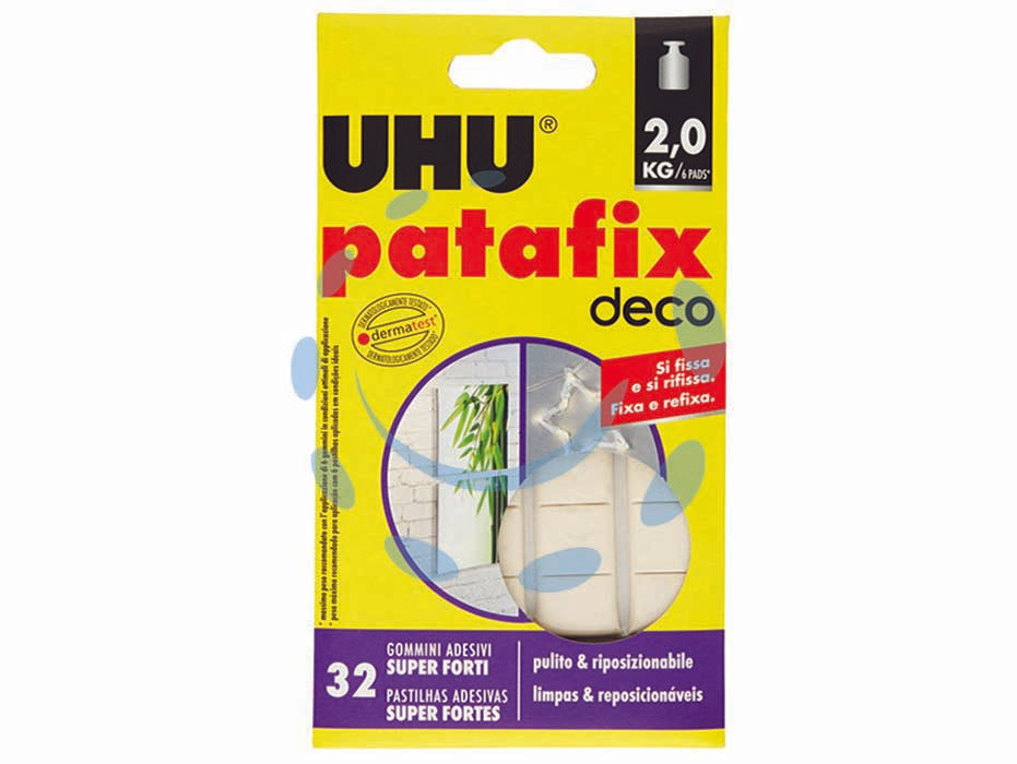 Patafix deco gommini adesivi super forti pz.32 - in blister, soluzione forte e intelligente per fissare addobbi, decorazioni e piccoli accessori, gommini adesivi super forti,...