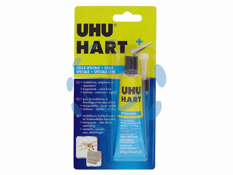 Hart colla per modellismo - ml.35 - in blister, colla specifica per legno, forte e trasparente con beccuccio di precisione, resiste a carburanti dei motori dei m...