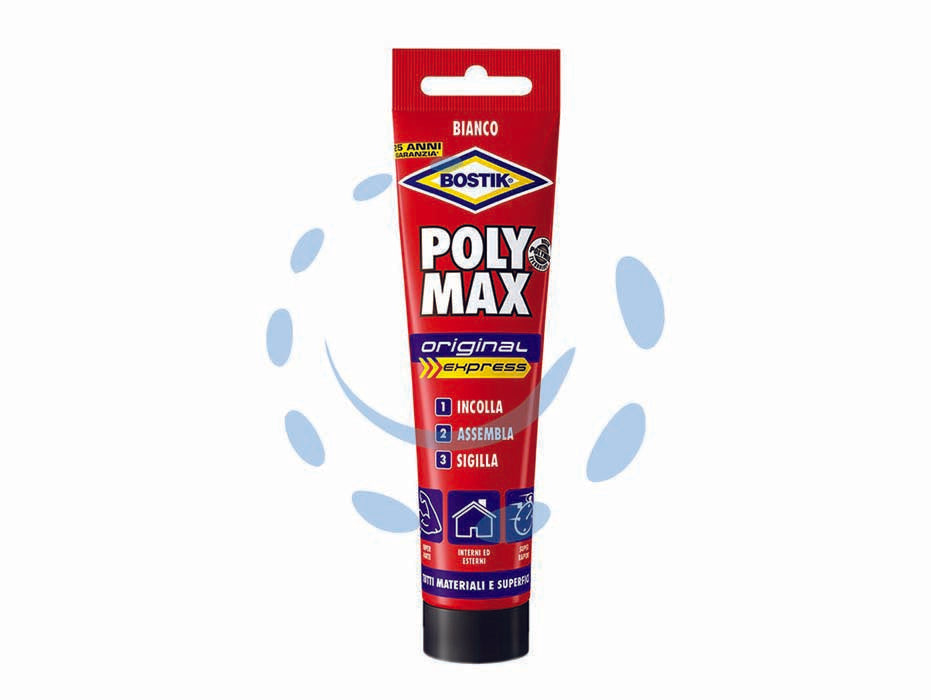 Polymax original express bianco - gr.165 - in blister, colla di montaggio e colla sigillante di prima qualità, super rapida e con elevata tenuta finale, ideale per l'in...