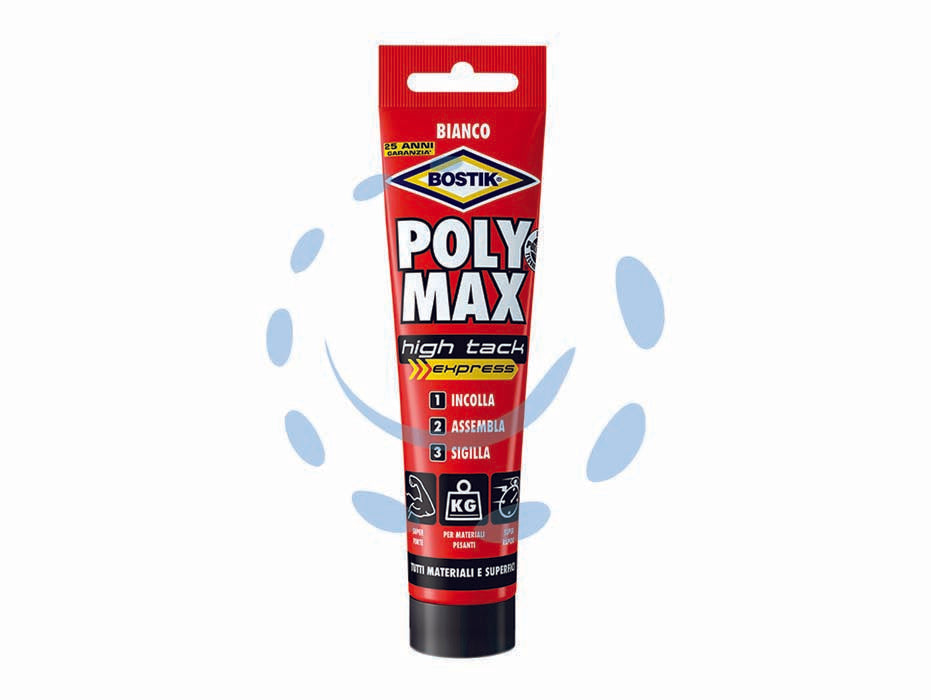 Polymax high tack express bianco - gr.165 - in blister, adesivo di montaggio e sigillante universale di prima qualità a base di una tecnologia SMP unica, con elevatissim...