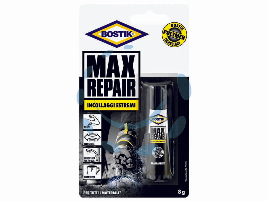 Max repair gr.8 - gr.8 - in blister, adesivo estremamente forte e flessibile, indicato per quasi tutte le riparazioni sia in interni che in esterni, i...