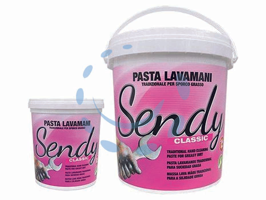 Pasta lavamani sendy classic - ml.1000 in barattolo - pasta lavamani tradizionale per sporco e grasso, color nocciola, profumata al limone, effetto scrub naturale, rimuove: grasso...