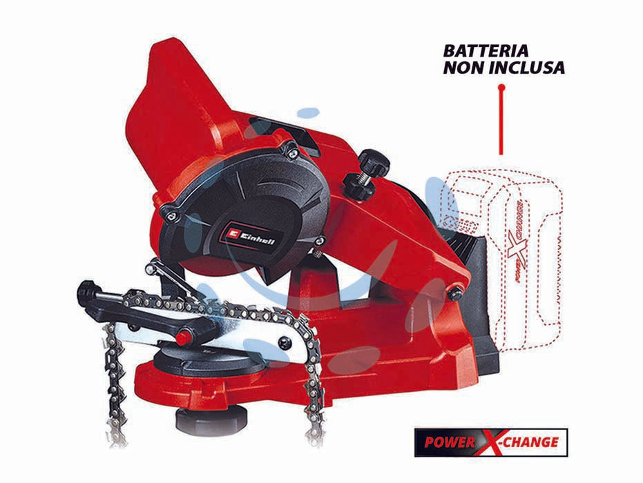 Affila catena a batteria 18v (ge-cs 18 li) - 18v di potenza, velocità di rotazione 6.500 al minuto, famiglia Power X-Change, limitazione di profondità, scala graduata p...