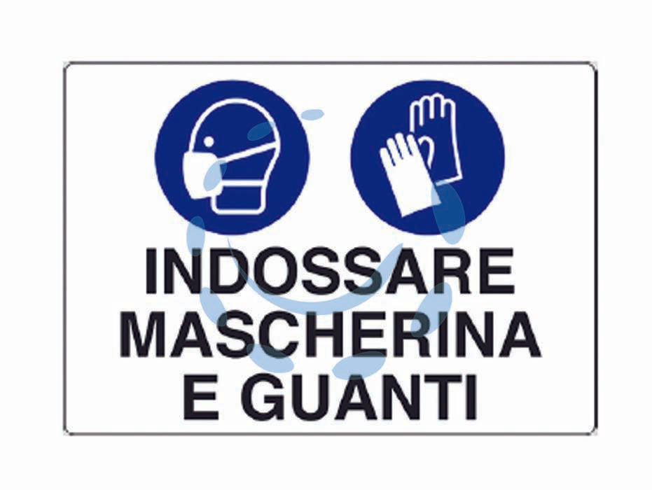 Cartello indossare mascherina e guanti - cm.30x20h. in plastica - Nessuna Descrizione per questo prodotto