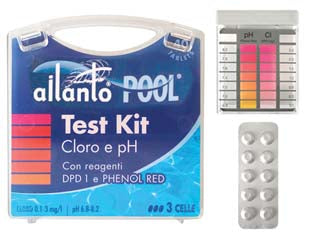 Kit tester cloro e ph con reagenti  in pastiglie 10x4 tablets - reagenti in pastiglie DPD1e phenol red, kit dotato di n.40 patiglie reagenti