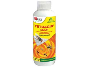 Insetticida tetracip multi - ml.1000 in flacone - contiene Cipermetrina, Tetrametrina, Piperonilbutossido, emulzione liquida concentrata, azione abbattente e moderatamente res...