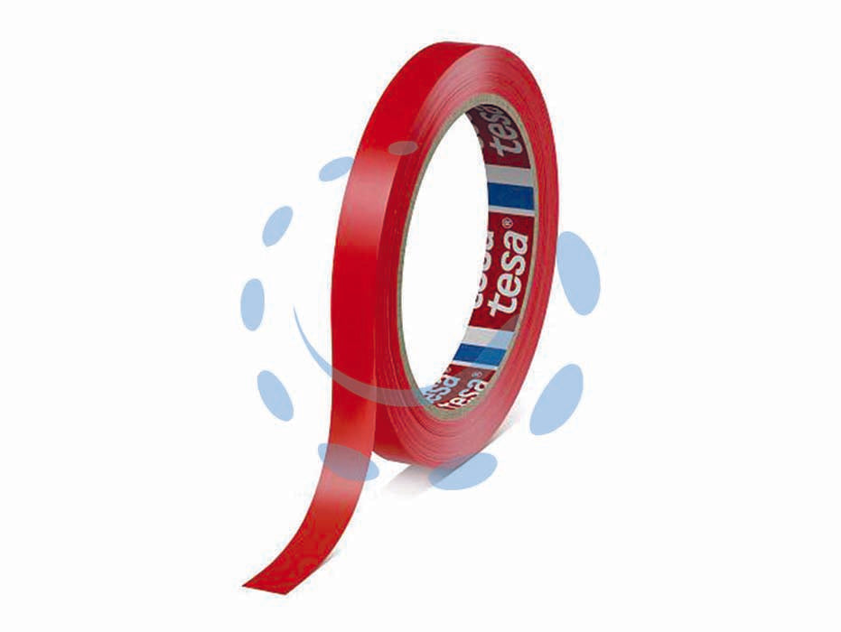 Nastro per imballo pvc rigido sigilla sacchetti - mm.9x66mt. colore rosso - supporto stabile in pvc con adesivo in gomma naturale, sigillatura di piccole scatole e barattoli, idoneo per l'uso su bancon...