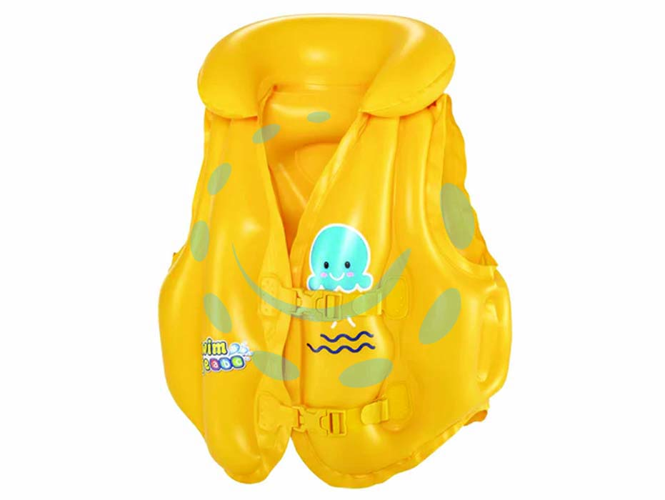 Giubbetto salvagente gonfiabile swim safe abc step b 3-6 anni - cm.51x46 - (art.32034) - realizzato in vinile, 3 camere d'aria, per bambini da 3 a 6 anni, spessore plastica mm.0,25, grafica con animaletto, 2 cintur...