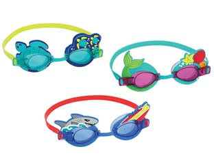 Occhiali piscina emotion per bambini 3-6 anni - (art.21080) - in silicone, con lenti protezione UV, 6 emotion assortite